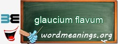 WordMeaning blackboard for glaucium flavum